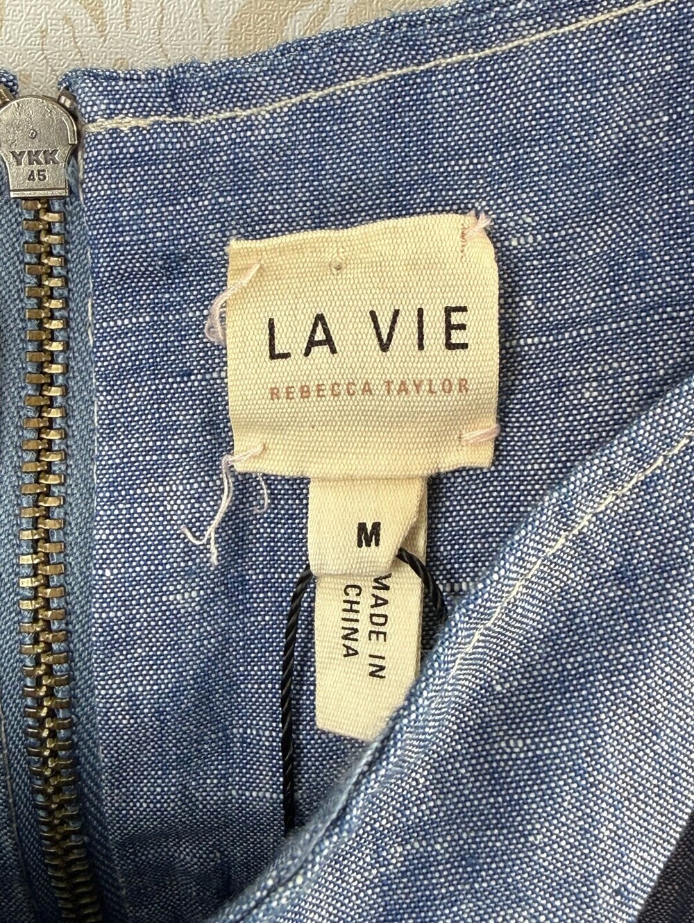 La Vie Rebecca Taylor Chambray Linen Sleeveless Jumpsuit - Size - Medium - NWT - Picture 9 of 12